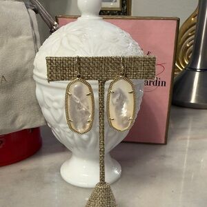 Kendra Scott Gold and Cream Earrings